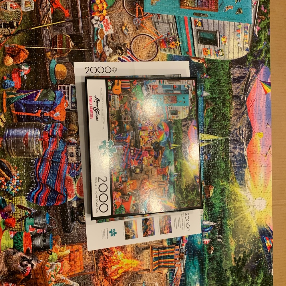 Buffalo Games 2000 piece Family Campsite jigsaw puzzle.